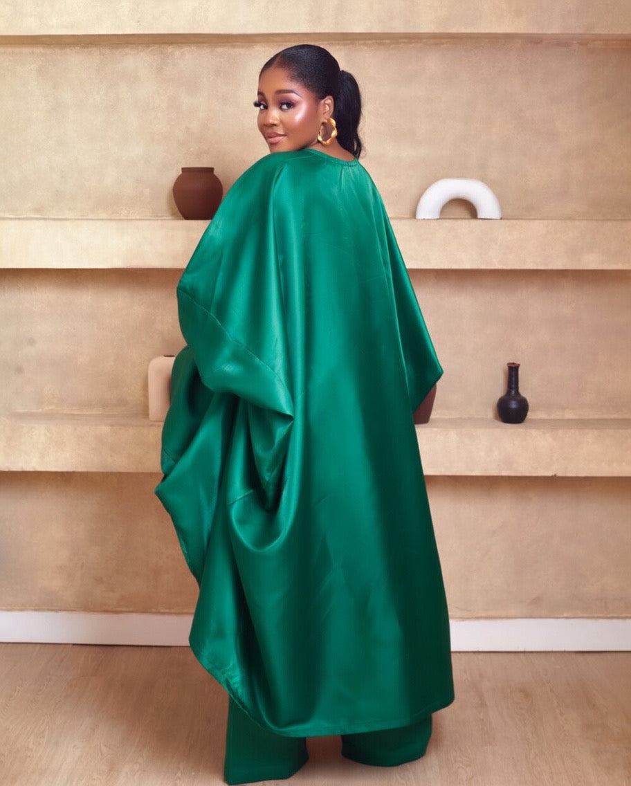 Desta Green Two piece African Mikado Pant Set
