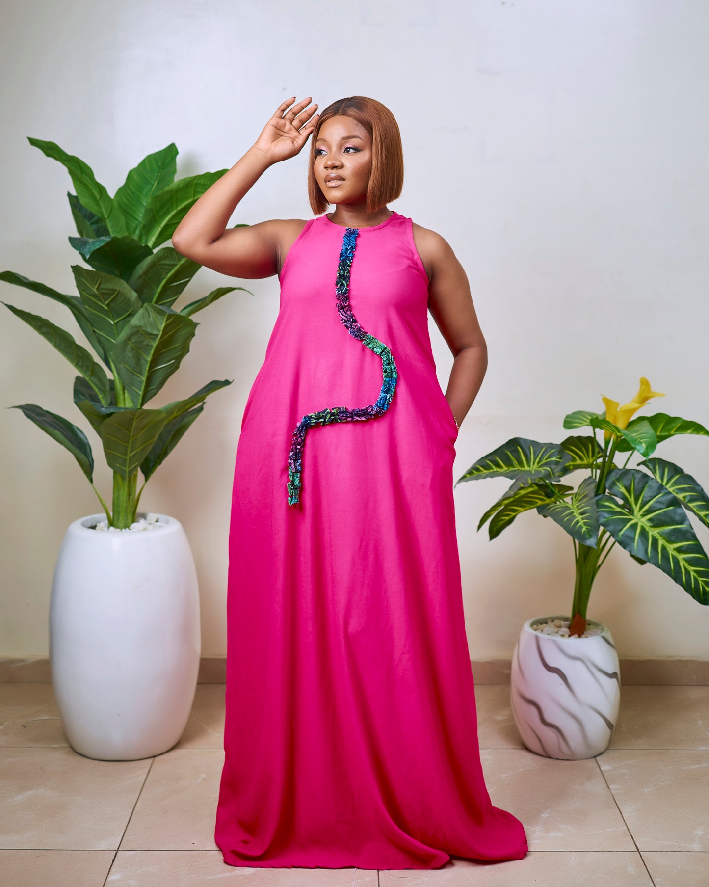 Allegra Crepe and silk African Print Dress