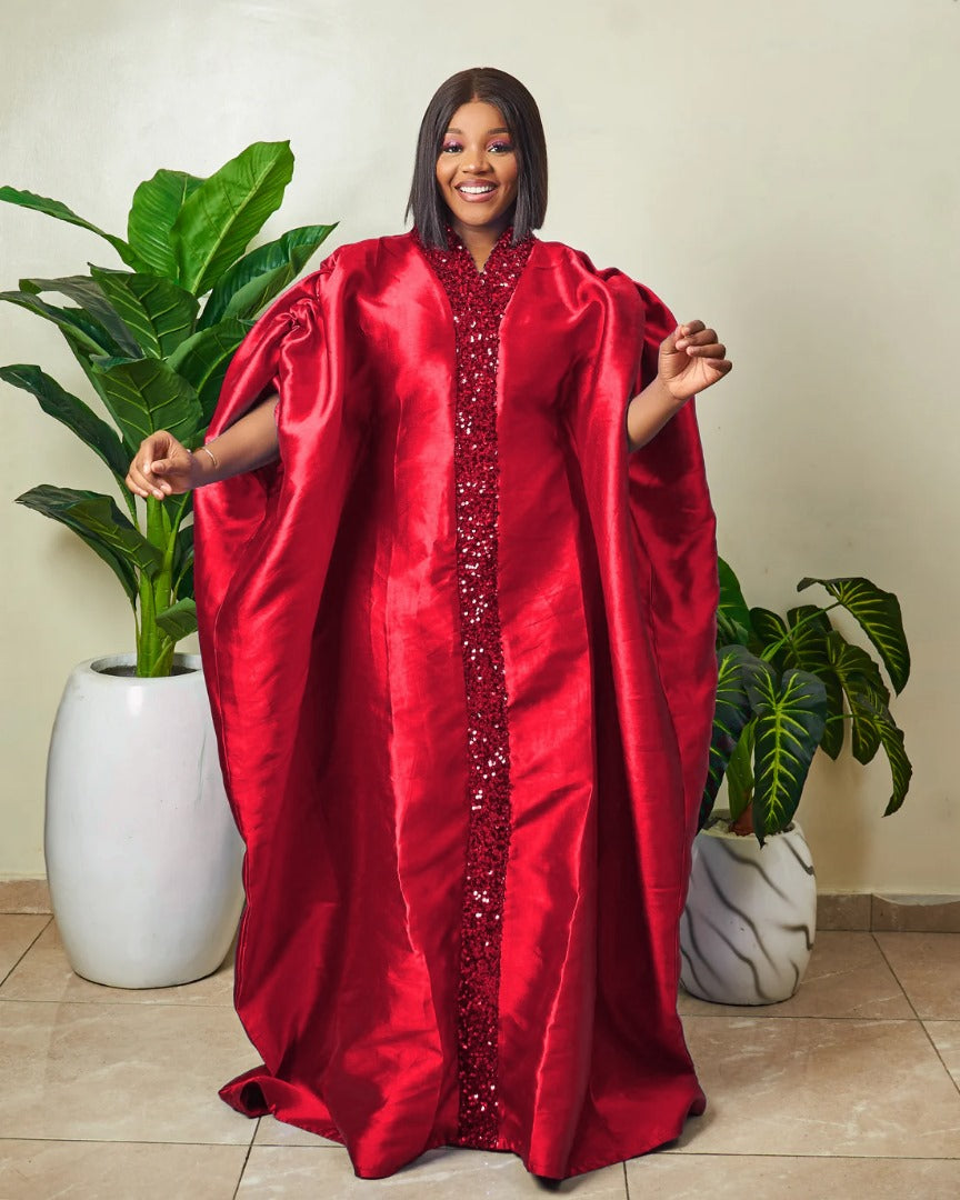 white christmas dresses Women's African Print Mikado Boubou – Teda Designs