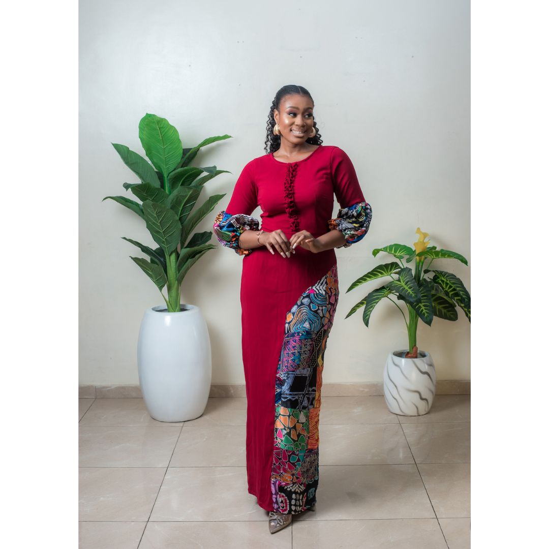 Birdie Crepe and silk african print patchwork mix