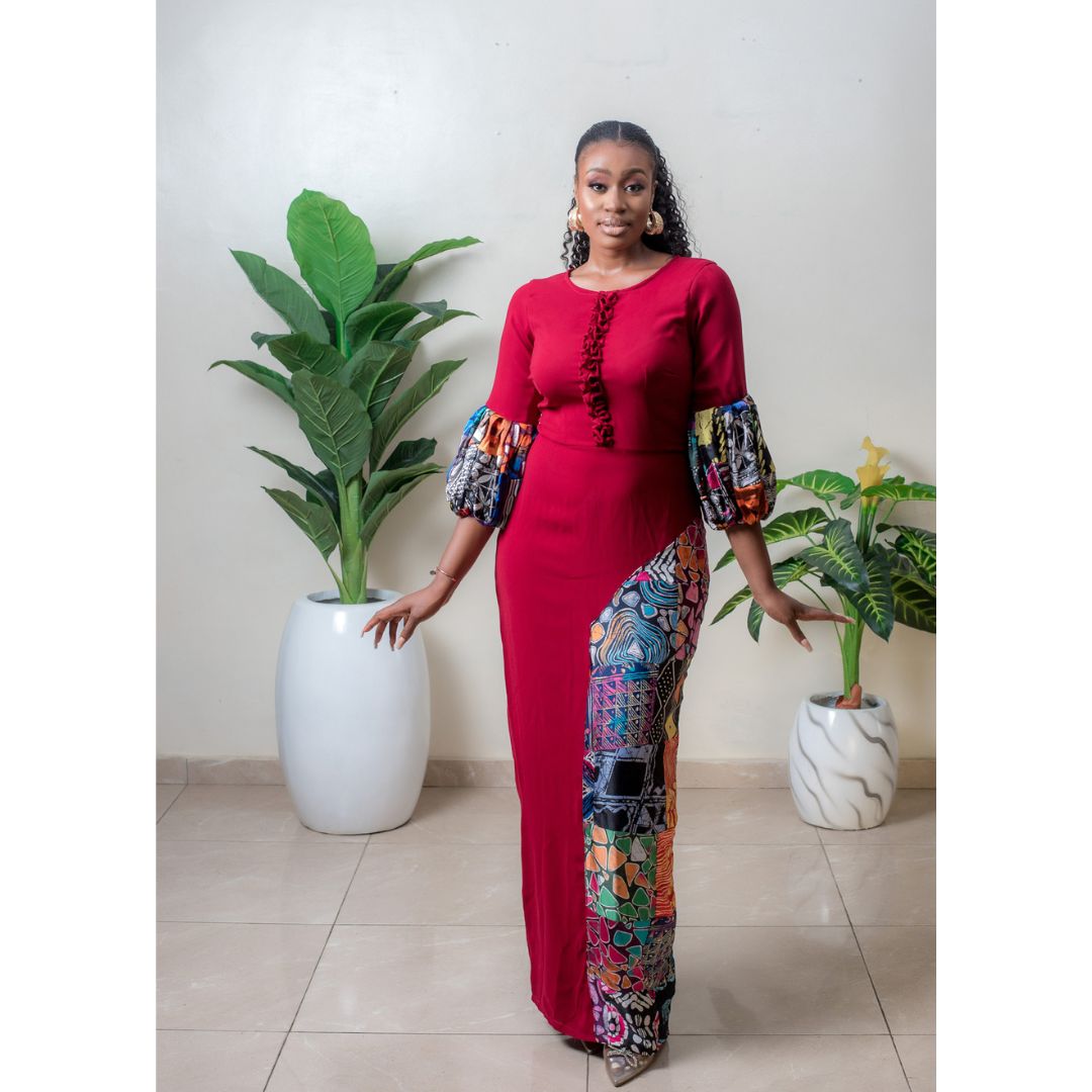 Birdie Crepe and silk african print patchwork mix