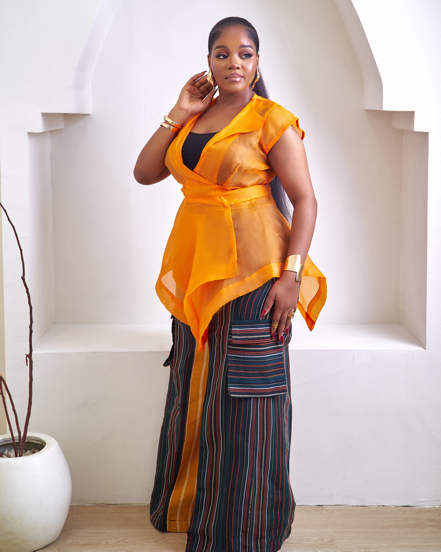 Thuli 2 piece African Aso Oke Pant Set