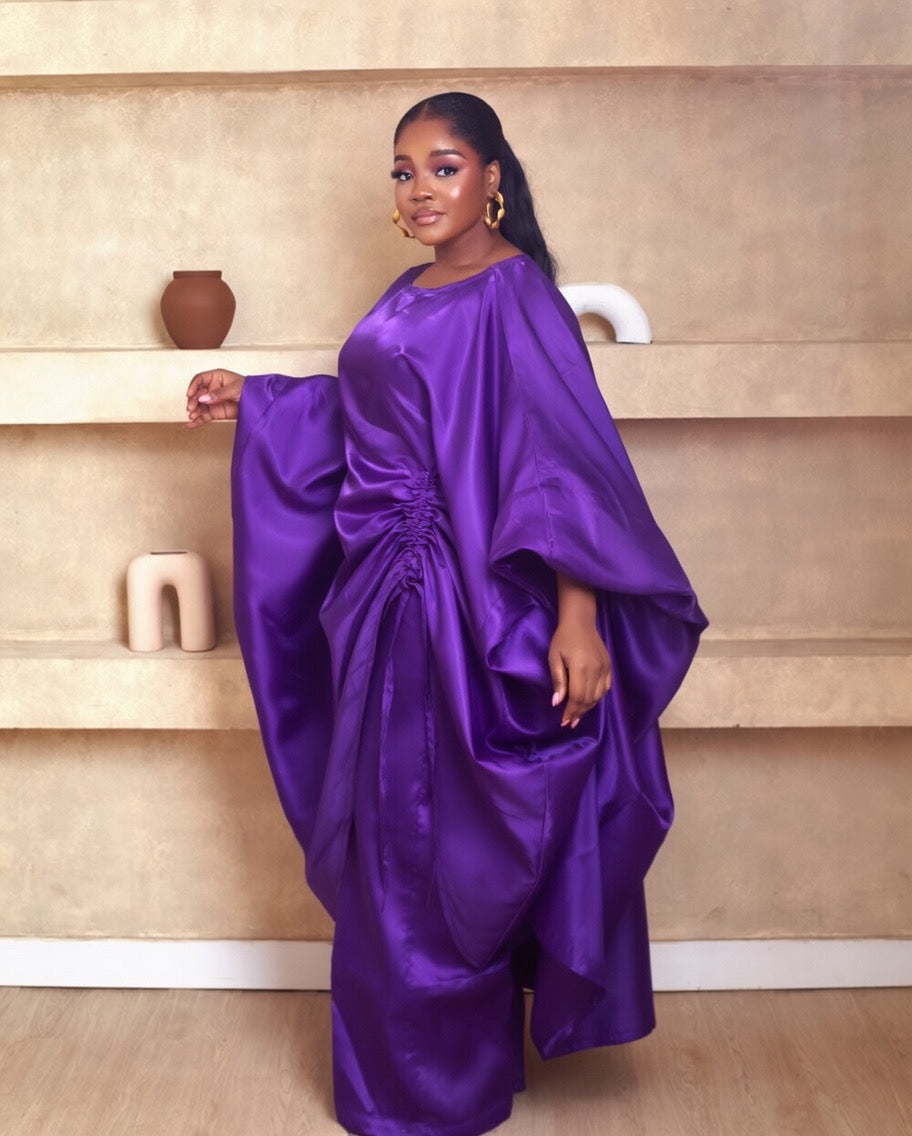 Zari Purple Two Piece African Mikado Pant Set