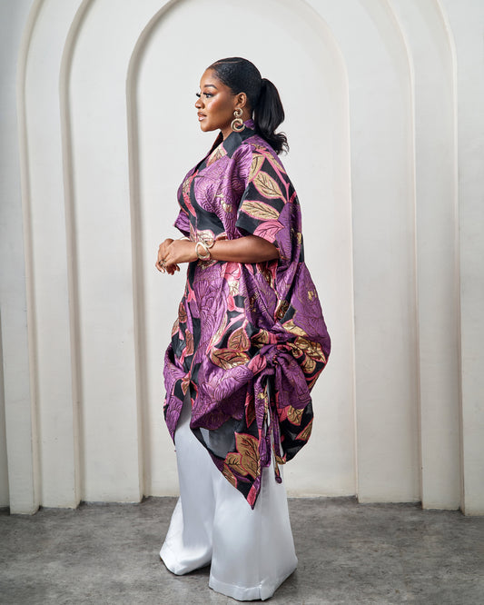 Karis Purple and White African Pant Set