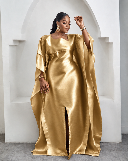Awe Gold African Satin Boubou