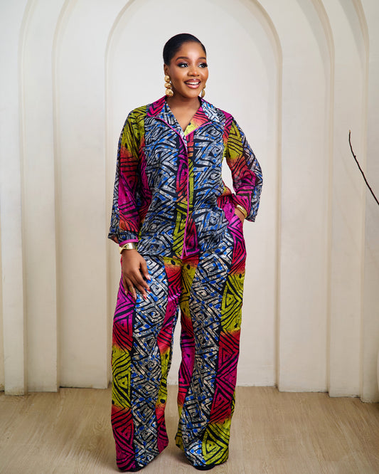 Zuby Adire African Print Pant Set
