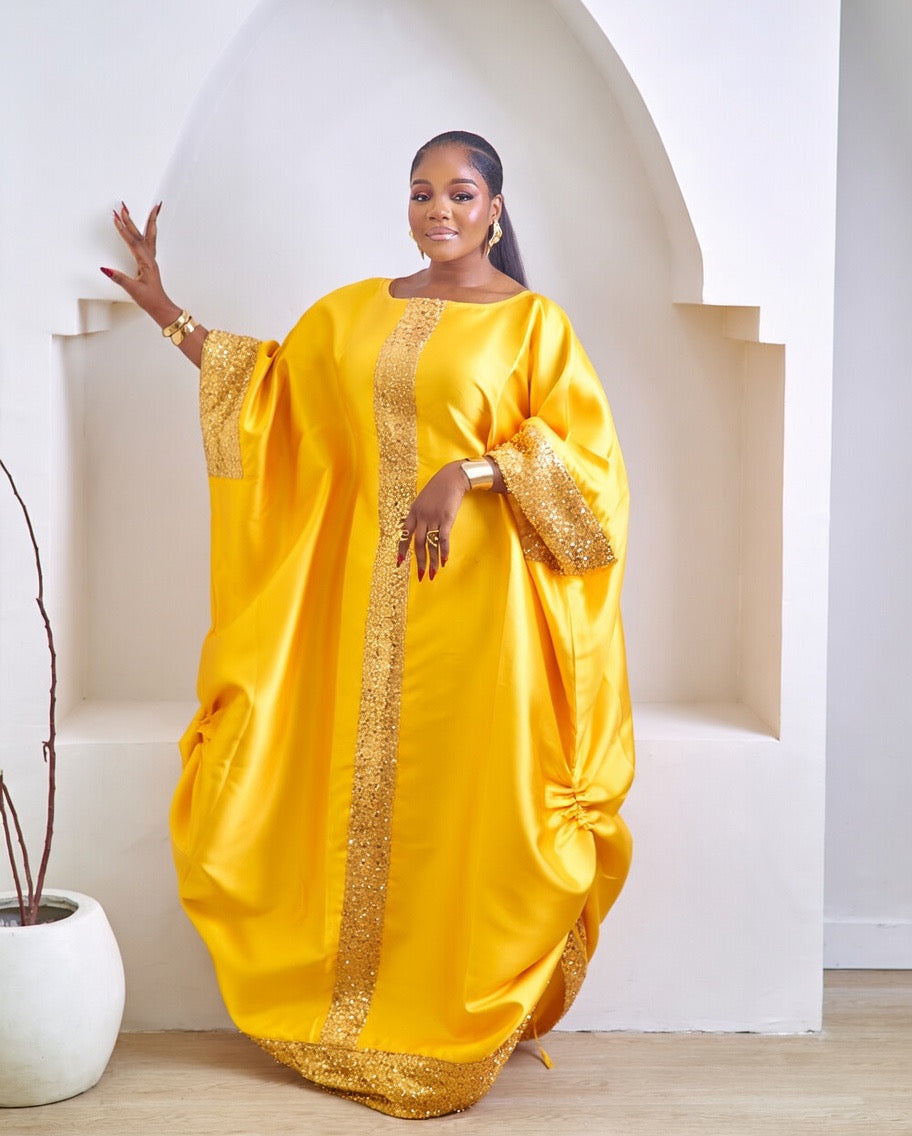 Ayaba Luxurious Yellow African Boubou