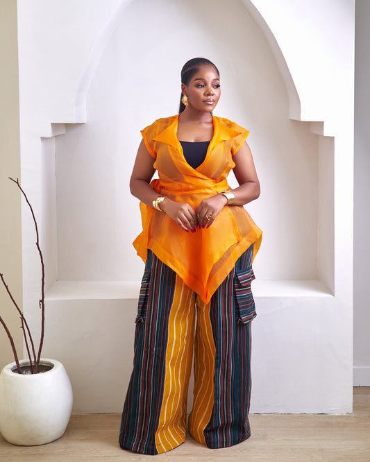 Thuli 2 piece African Aso Oke Pant Set