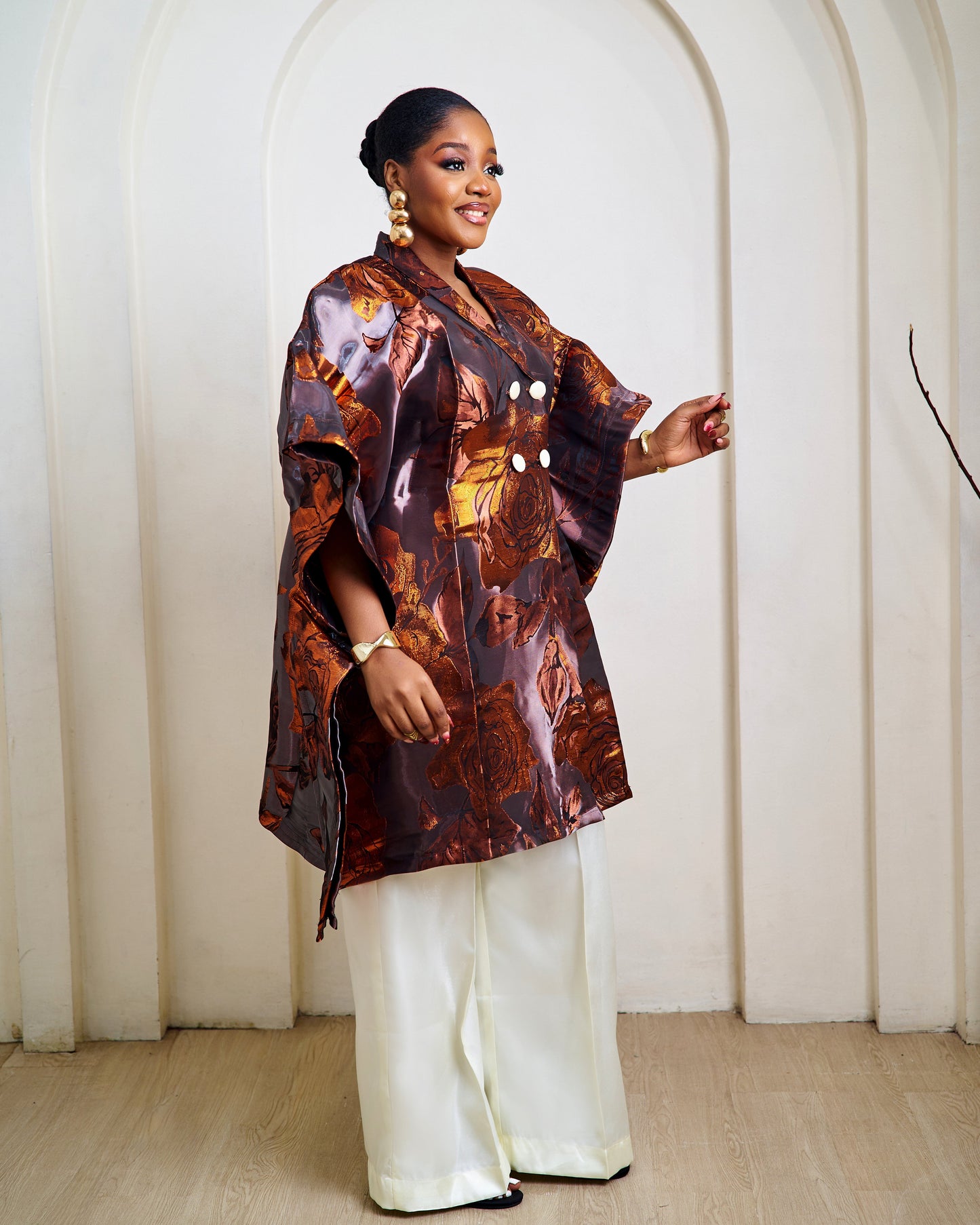 Aurelia Chocolate Brown African Pant Set