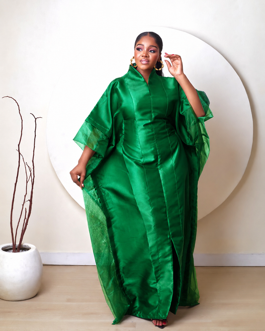 Oyinkansola Green Mikado and Organdi African Boubou