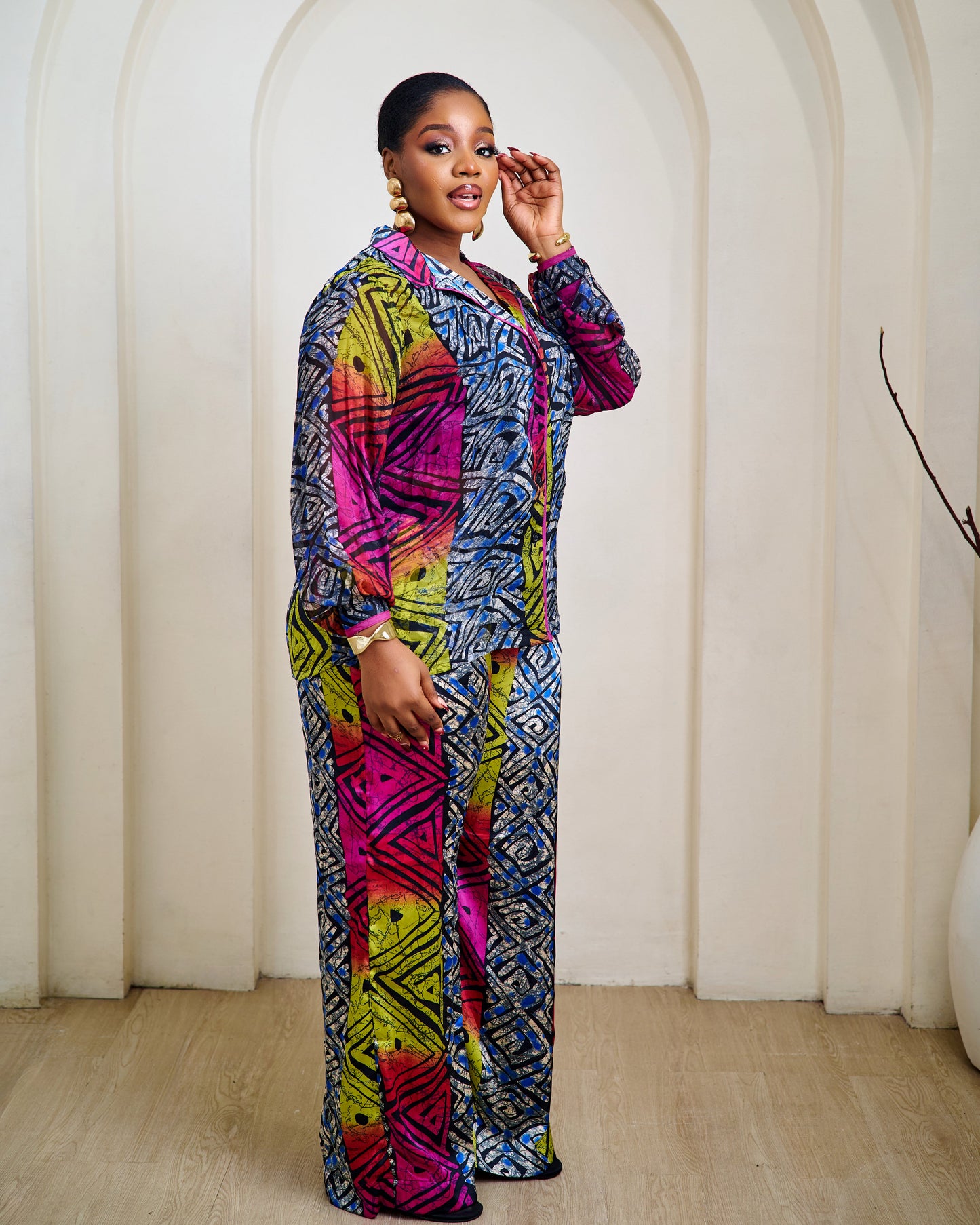 Zuby Adire African Print Pant Set