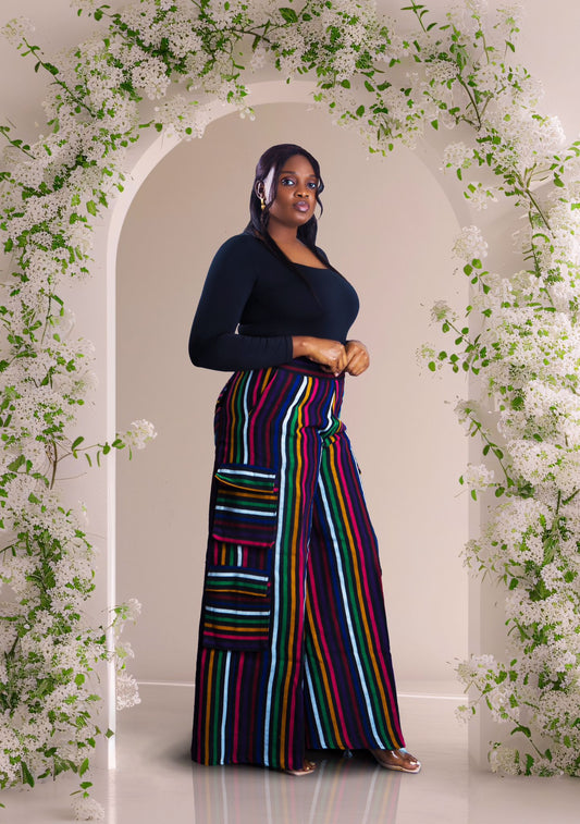 Lacy palazzo cargo pant set